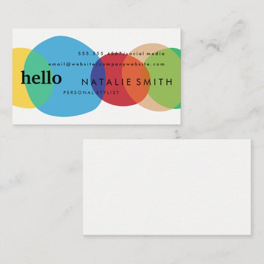 Moderne Rundformen mit gemischtem Text Visitenkarte (Vorne/Hinten)