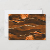 Moderne Rust Agate Emerald Green Wedding RSVP Karte (Rückseite)