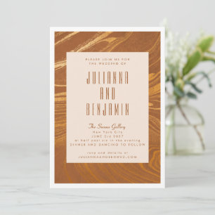 Moderne Rust-Braun-Einfache Erdtöne-Hochzeit Einladung