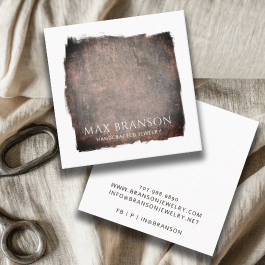 Moderne Rust Earring Display Card Quadratische Visitenkarte