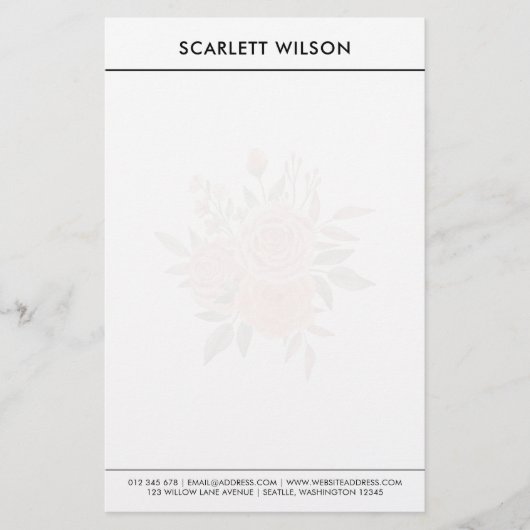 Moderne Rust & Emerald Blumen Personalisiert  Briefpapier (Vorderseite)