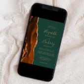 Moderne Rust Emerald Green Agate Hochzeit Einladung