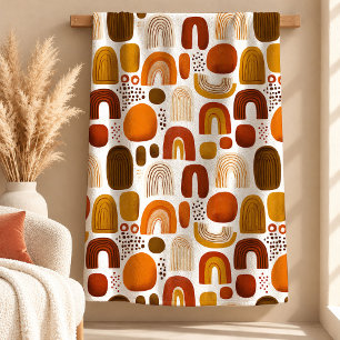 Moderne Rust Staubige Grüne Boho Regenbogen Decke 