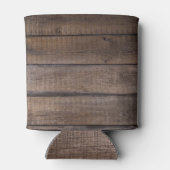 Moderne Rustic Wood Monogram Script Wedding Party Dosenkühler (Rückseite)