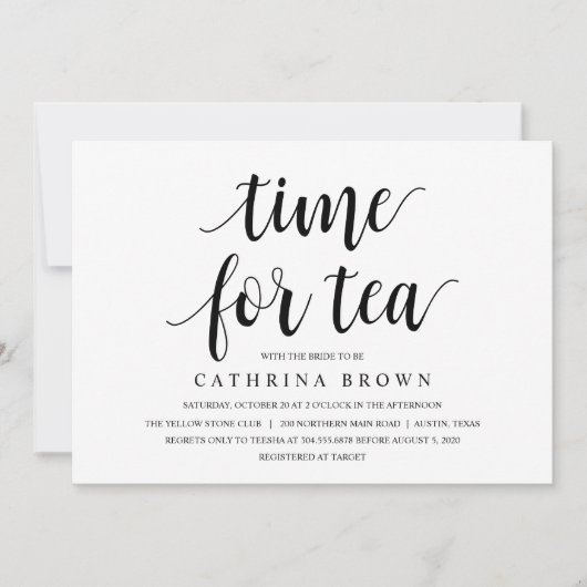 Moderne Rustik, Schwarzes Drehbuch, Brautparty Einladung (Vorderseite)