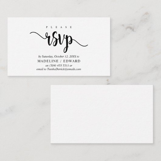 Moderne Rustik, Schwarzes Script, UAWG Begleitkarte (Vorne/Hinten)