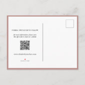 Moderne, rustikal-rosa Foto-Hochzeit rettet das Da Ankündigungspostkarte (Rückseite)