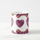Moderne rustikal rosa Karierte Liebe Ehefrau Kaffeetasse (Mittel)