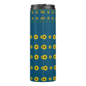 Moderne, rustikal-schicke Sonnenblumenmuster Thermosbecher (Rückseite)