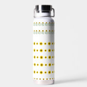 Moderne, rustikal-schicke Sonnenblumenmuster Trinkflasche (Rückseite)