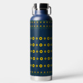 Moderne, rustikal-schicke Sonnenblumenmuster Trinkflasche (Vorderseite)