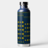 Moderne, rustikal-schicke Sonnenblumenmuster Trinkflasche (links)