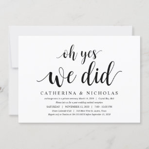 Moderne Rustikal, Schwarze Schrift, Hochzeitsfluch Einladung