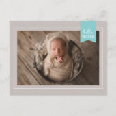 Moderne rustikale 4 Foto Collage Baby Ankündigung (Rückseite)