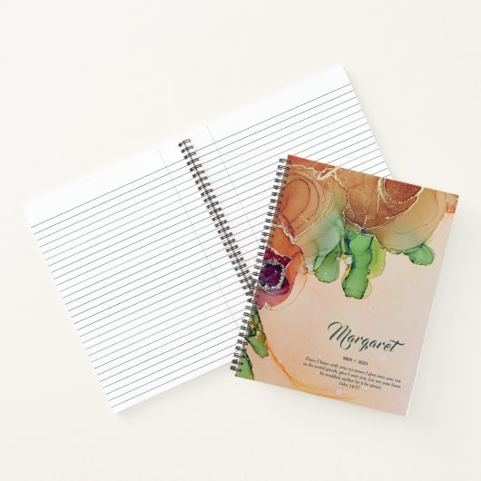Moderne rustikale Abstrakte Blütenbezeichnung Notizblock (Innenseite)