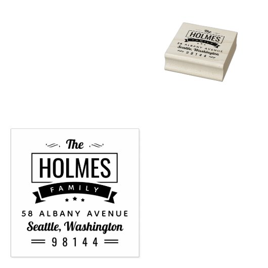 Moderne rustikale Abzeichen Rücksendeadresse Brief Gummistempel (Stempel)