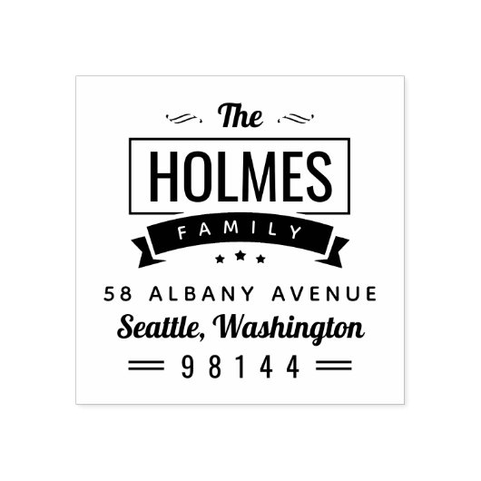 Moderne rustikale Abzeichen Rücksendeadresse Brief Gummistempel (Prägung)