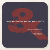 Moderne rustikale Ampere und Hochzeitspapier-Unter Rechteckiger Pappuntersetzer (Vorderseite)