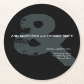 Moderne rustikale Ampere und Hochzeitspapier-Unter Runder Pappuntersetzer (Vorderseite)