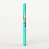 Moderne rustikale Aquamarine Aqua Sonnenblume iPho iPhone Hülle (Rechte Seite)