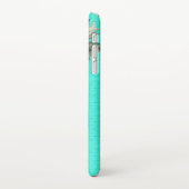 Moderne rustikale Aquamarine Aqua Sonnenblume iPho iPhone Hülle (Linke Seite)