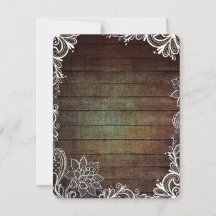 moderne rustikale barnwood-spitze landhochzeit einladung
