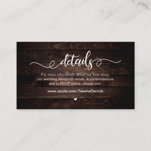 Moderne rustikale Bauernhöfe, Weiß, Holz, Hochzeit Begleitkarte (Vorderseite)