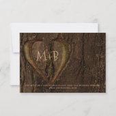 Moderne Rustikale Baumherz-Foto-Hochzeit Save The Date (Rückseite)