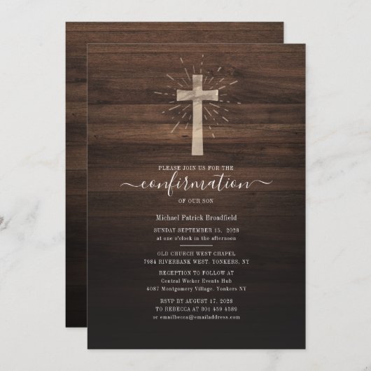 Moderne rustikale Bejahung der Religiosität des Ho Einladung (Vorne/Hinten)