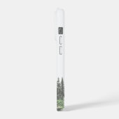 Moderne rustikale Bergwald iPhone Hülle (Linke Seite)