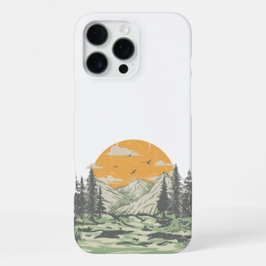 Moderne Rustikale Bergwälder iPhone Hülle (Rückseite)