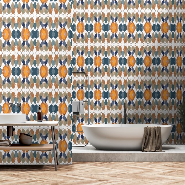 Moderne rustikale Blätter 7 Tapete (Badezimmer)