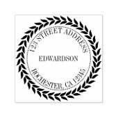 Moderne rustikale Blätter rund um den Familienname Permastempel (Design)