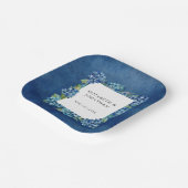 Moderne Rustikale Blaue Hortensien Florale Hochzei Pappteller (Gewinkelt)