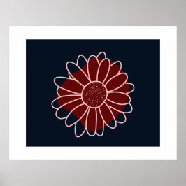 Moderne rustikale Blume der modernen Rose Poster