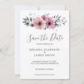 Moderne rustikale Blume Save the Date Einladung (Vorderseite)