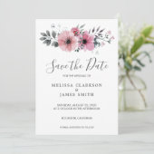 Moderne rustikale Blume Save the Date Einladung (Stehend Vorderseite)