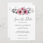 Moderne rustikale Blume Save the Date Einladung (Vorne/Hinten)