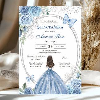 Moderne rustikale Blumen-Quinceanera-Einladung Einladung