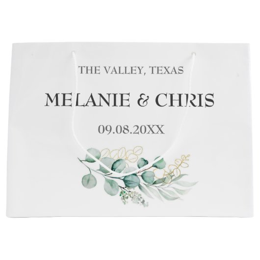 Moderne rustikale, blumengeschmückte Boho Geschenk Große Geschenktüte (Vorderseite)