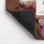 Moderne Rustikale Blumengestaltung | Monogramm-Ges Mousepad (Ecke)