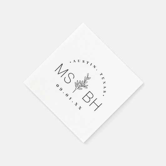 Moderne Rustikale Blumenzange Serviette (Ecke)