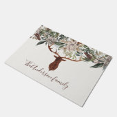 Moderne rustikale Blumenzwiebeln Junggebliebene Ur Fußmatte (Schrägansicht)