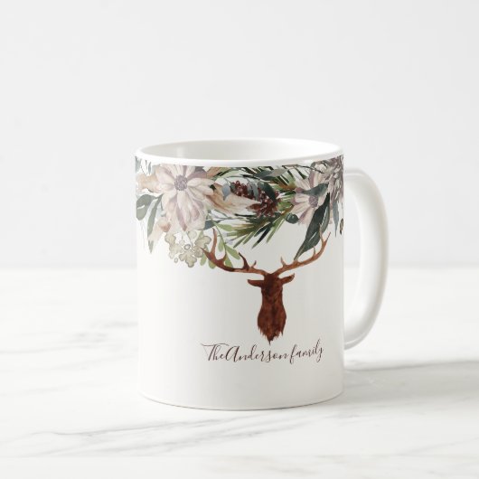 Moderne rustikale Blumenzwiebeln Junggebliebene Ur Kaffeetasse (VorderseiteRechts)