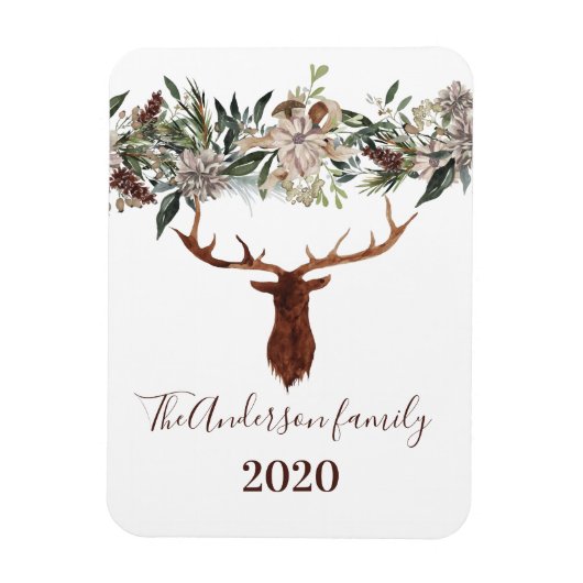 Moderne rustikale Blumenzwiebeln Junggebliebene Ur Magnet (Vertikal)