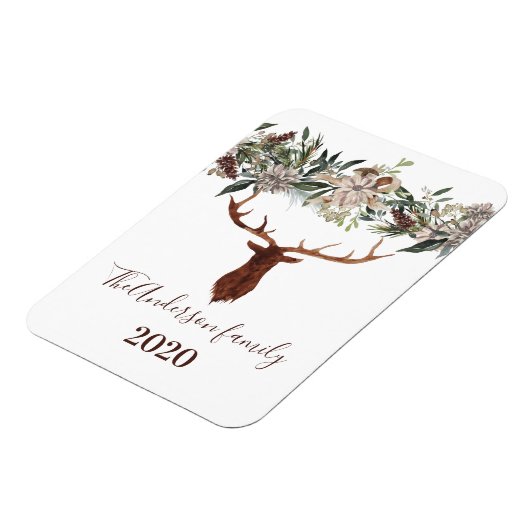 Moderne rustikale Blumenzwiebeln Junggebliebene Ur Magnet (Linke Seite)