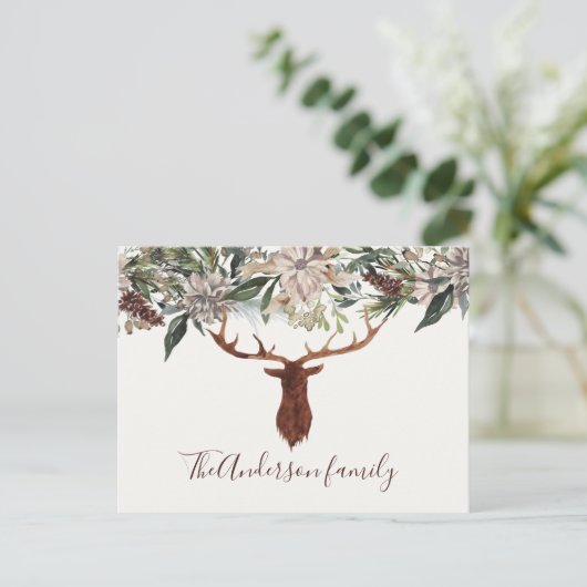 Moderne rustikale Blumenzwiebeln Junggebliebene Ur Postkarte (Stehend Vorderseite)