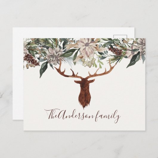 Moderne rustikale Blumenzwiebeln Junggebliebene Ur Postkarte (Vorne/Hinten)