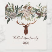 Moderne rustikale Blumenzwiebeln Junggebliebene Ur Weinetikett (Einzelnes Label)