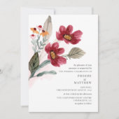 Moderne rustikale Blütenhochzeit Einladung (Vorderseite)